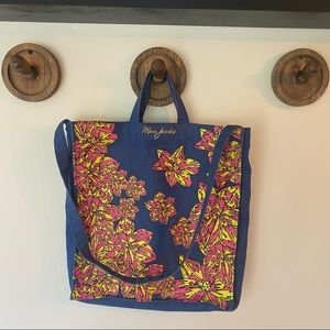 Jacobs by Marc Jacobs blue floral canvas tote bag